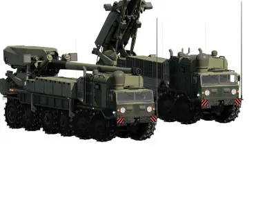 Russian self-propelled artillery system 3D model