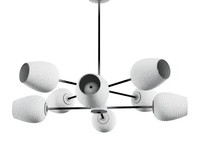CEILING LAMP WITH GLASS COVERINGS 3D model