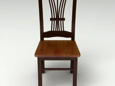 Wooden Chair Low-poly 3D model