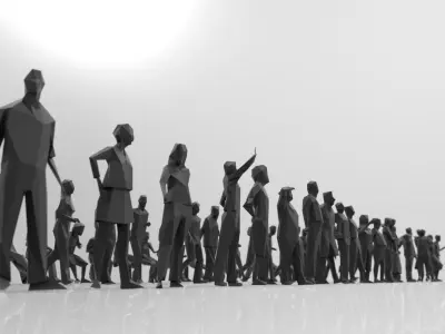 Low poly silhouette people pack - 115 pcs Low-poly 3D model