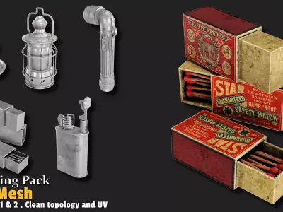 Lighting Props Base Mesh Low-poly 3D model