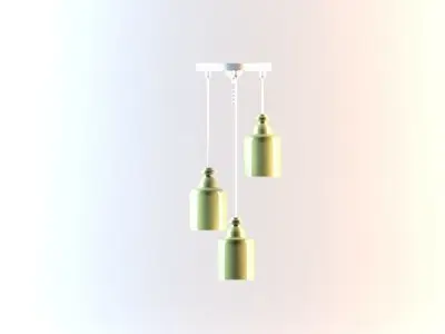Chandelier three bottles hanging from light fixture 3D model