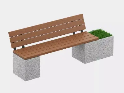 Planter Bench 3D model
