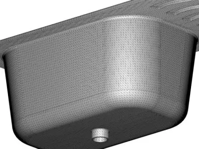 Rusty Kitchen Sink Drainboard 3D model