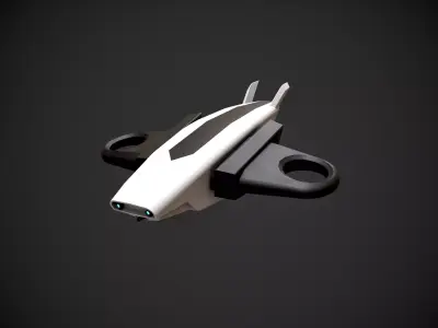 Low Poly Sci-Fi  Drone - 5 -  Textured Low-poly 3D model