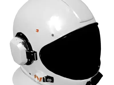 Modern SciFi Astronaut Helmet Low-poly 3D model