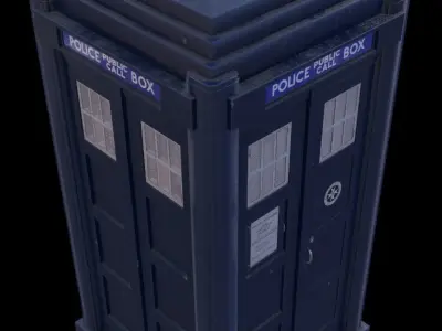 Mark 2 Metropolitan Police Box with Props Low-poly 3D model