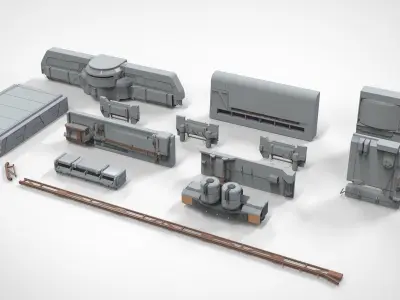 sci-fi Architecture kitbash 22 3D model