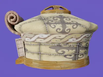 Cartoon Yurt 2 - Low Poly Game Ready Low-poly 3D model