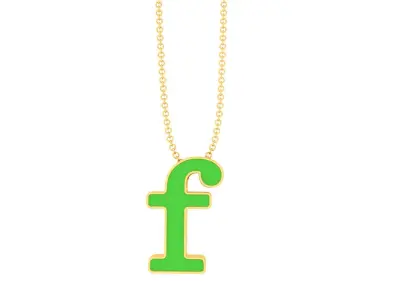 Kids Alphabet F Pendants 3dm STL OBJ FBX Renders Details 3D print model