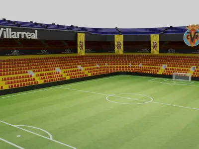 Villarreal Football Stadium Low-poly 3D model
