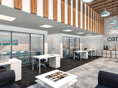 Functional Office Design Low-poly 3D model