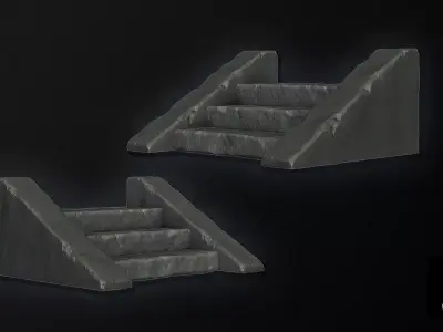 3D Stone Staircase 3D model