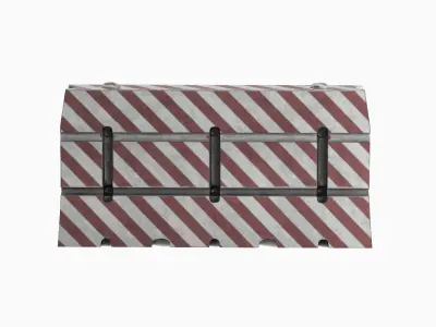 Dirty Traffic Barrier 02 3D model