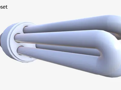 Realistic Fluorescent Lightbulb Low-poly 3D model