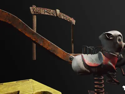 Post Apocalyptic Playground Equipment VOL 3 Low-poly 3D model