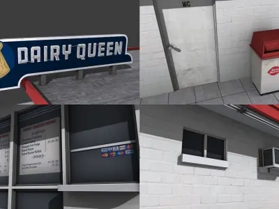 Dairy Queen Building Low-poly 3D model