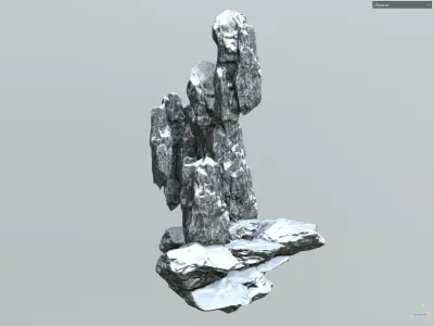Low poly snow big rock formular Low-poly 3D model