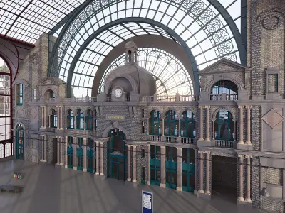 Antwerp Central Station Low-poly 3D model