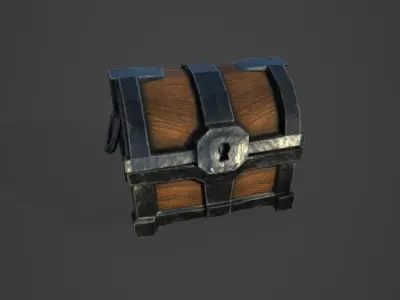 Chest of treasures Low-poly 3D model