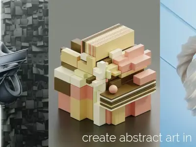 Abstract art kitbash set - create abstract art in minutes 3D model