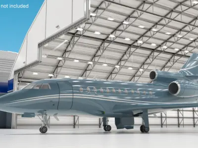  Business Jet Dassault 900 Simplified Rigged for Cinema 4D 