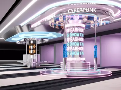 Futuristic Commercial Rest Area Visual Merchandising 3D Model 3D model