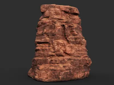 Low poly Sandstone Canyon Cliff 210223 Low-poly 3D model