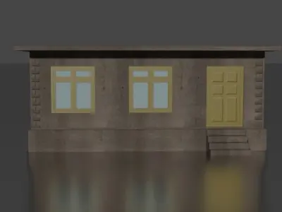 city house low-poly Low-poly 3D model 5