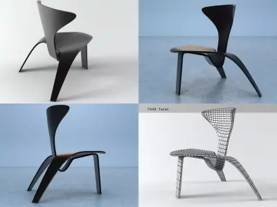 PK four different chairs 3D model