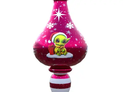 Charming Baby Holiday Red Bauble 3D Model PBR Low Poly Low-poly 3D model
