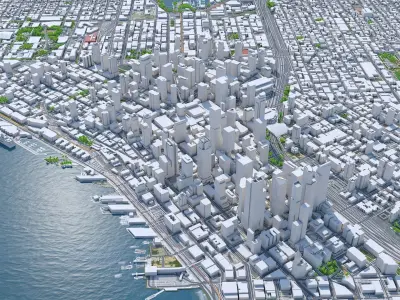 Seattle Downtown Washington USA Low-poly 3D model