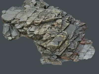 3d scanned rock cliff B2 3D model