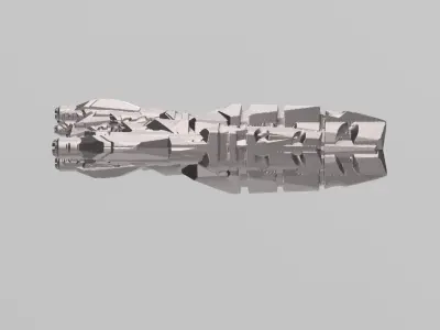 FLEET CORE - SG8B VODORS MONITOR with DECK WEAPONS 3D print model