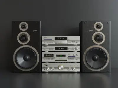 Hi-Fi Stereo Tower by Pioneer 3D Model Pack
