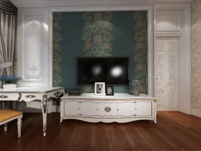 Modern European bedroom Vray 3Dmax modelN18 3D model