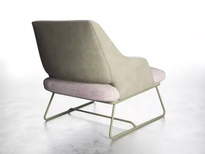 Blazer lounge chair with legs 3D model