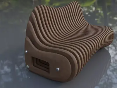 Ripple Bench 1 3D model