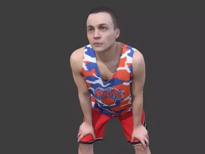 Basketball Player Posing Low-poly 3D model