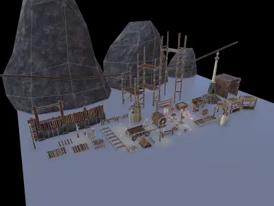 Fantasy Props Pack BPR Low-poly 3D model