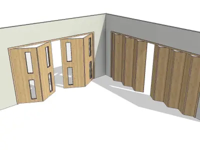 Fully Parametric Double Opening Bi-Fold Doors 3D model