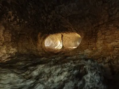 Cave 14 - Complex Cave Base Environment  Low-poly 3D model