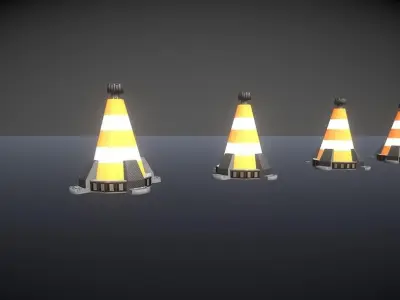 Futuristic Space Props Low-poly 3D model