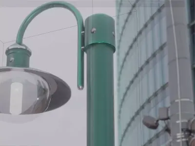 Street Light -7- Moss Green Version -1 Lamp- Low-poly 3D model