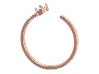 Open End Light Weight Baguette stone Band Ring 3D print model