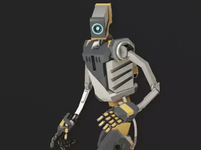 Sci-fi robot Low-poly 3D model