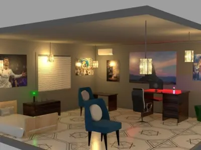 High-Quality 3D Interior Room Design 3D model