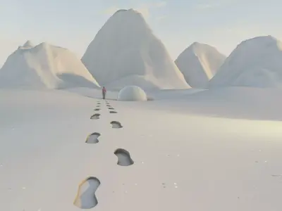 snow mountains  landscape Free low-poly 3D model