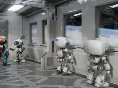 SpaceShip Interior Animated Low-poly 3D model