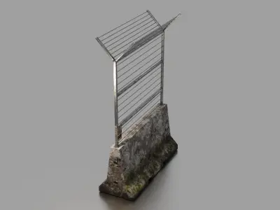 Concrete barrier  Low-poly 3D model